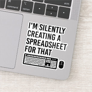 Ik Creëer in stilte een spreadsheet-adviseur cool Sticker