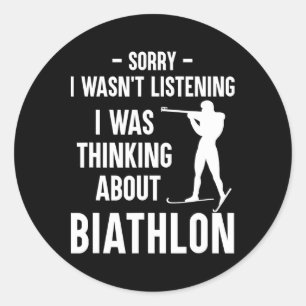Ik dacht aan biathlon - skiën schieten Bi Ronde Sticker