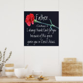 Ik dank altijd God voor je vader bijbelvers Poster (Keuken)