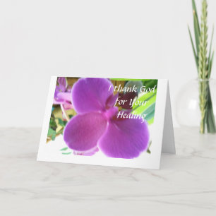 Ik dank God voor uw genezing. Bedankkaart