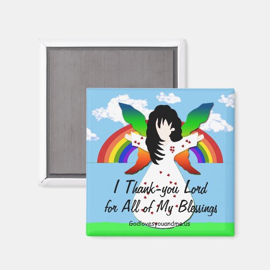 Ik dank u Heer voor Al Mijn Zegeningen Magneet (Voorkant / Achterkant)