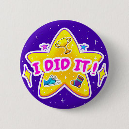 Ik deed het - 2 1/4-inch rondebadge - blauwe Butto Ronde Button 5,7 Cm