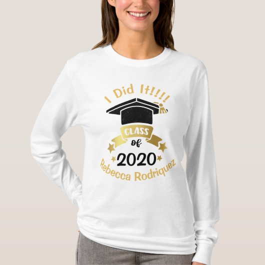 Ik deed het Klasse van 2020 Persoonlijke geef het  T-shirt (Voorkant)