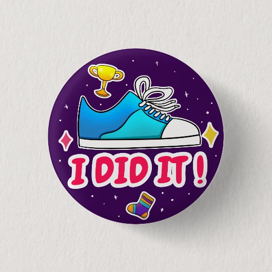 Ik deed het Paarse 1/4-inch Button (Voorkant)