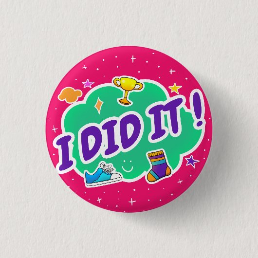 Ik deed het roze 1/4-inch Button (Voorkant)