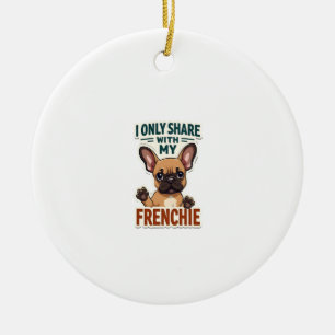 Ik deel alleen met mijn Franse vriend vintage Fran Keramisch Ornament