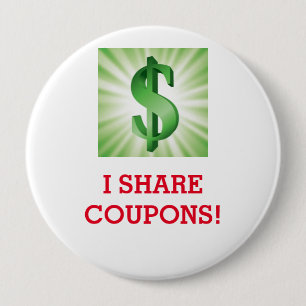IK DEEL COUPONS! -knop Ronde Button 4,0 Cm