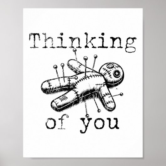 Ik denk aan je grappige  Voodoo Doll Poster (Voorkant)