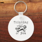 Ik denk aan je grappige Voodoo Doll Sleutelhanger (Voorkant)