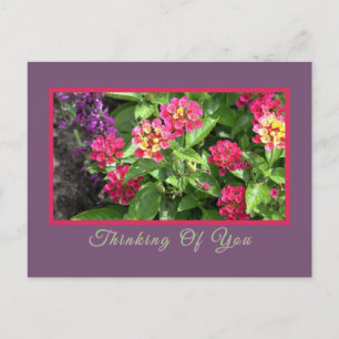 "IK DENK AAN JOU" FLORAL/LANTANA BRIEFKAART