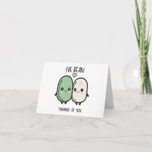 “Ik denk aan jou” Kawaii bonen Kaart