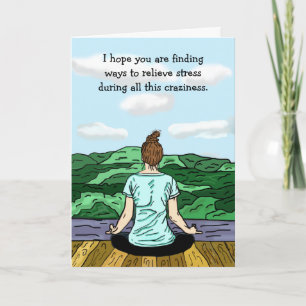 Ik denk aan jou, Miss You, Stress Relief Yoga Kaart