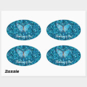 Ik denk aan jou, Shiny Blue, Ovale Sticker (Vel)