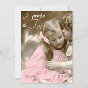 Ik denk aan jou - vintage liefde kaart