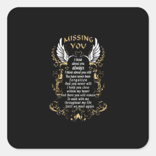 Ik denk altijd aan jou als ik aan jou denk... vierkante sticker