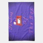 Ik denk buiten de doos. theedoek (Verticaal)