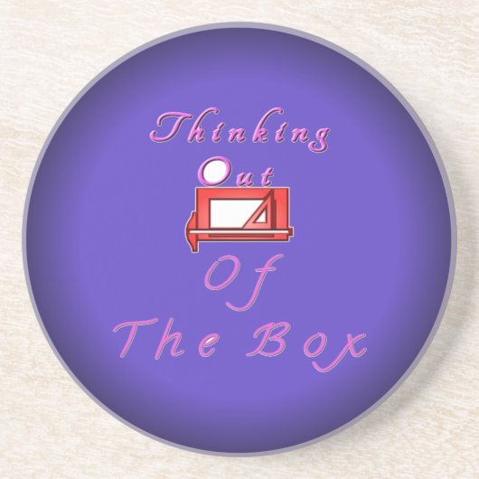 Ik denk buiten de doos. zandsteen onderzetter (Voorkant)