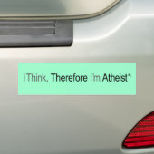 Ik denk daarom dat ik atheïst ben bumpersticker (Op auto)