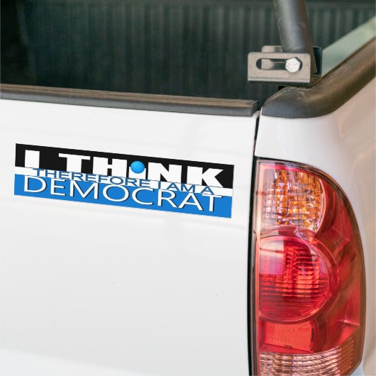Ik denk daarom dat ik een democraat ben bumpersticker (Op Truck)