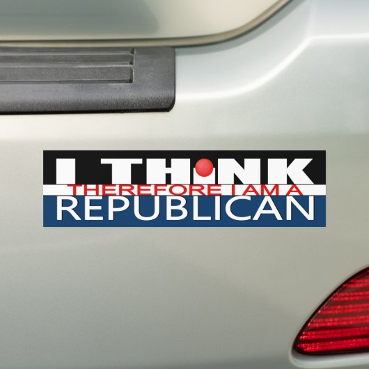 Ik denk daarom dat ik een Republikein ben Bumpersticker (Op auto)