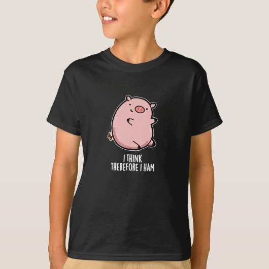 Ik denk daarom dat ik Funny Pig Donk BG T-shirt (Voorkant)