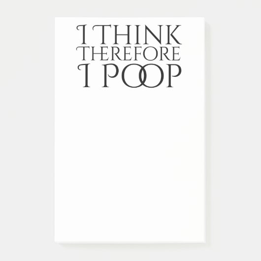 Ik denk daarom dat ik poep post-it® notes (Voorkant)