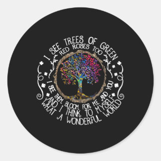 Ik denk dat een prachtige wereld me citeert ronde sticker