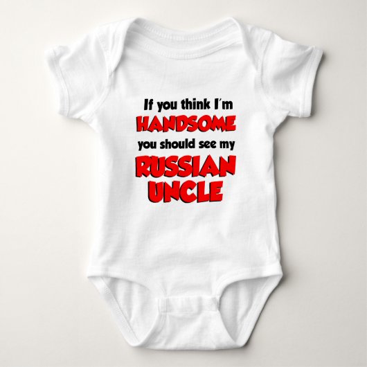 Ik denk dat ik een handige Russische oom ben Romper (Voorkant)