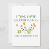 Ik denk dat ik genoeg Planten heb Bedankkaart (Voorkant)