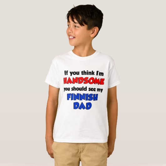 Ik denk dat ik handig Fins vader ben T-shirt (Voorkant volledig)
