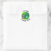 Ik denk dat ik van je hou... ronde sticker (Tas)