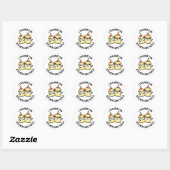 Ik denk dat ik vast zit aan je grappige lijmpun ronde sticker (Vel)