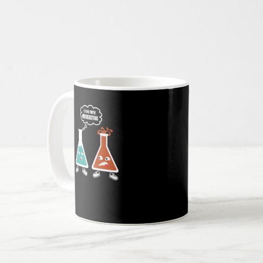 Ik denk dat je overreageert - Funny Nerd Chemistry Koffiemok (Voorkant links)