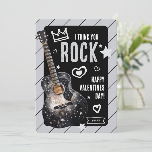 Ik denk dat je rockt' Valentijnskaarten voor kinde Feestdagenkaart (Staand voorkant)