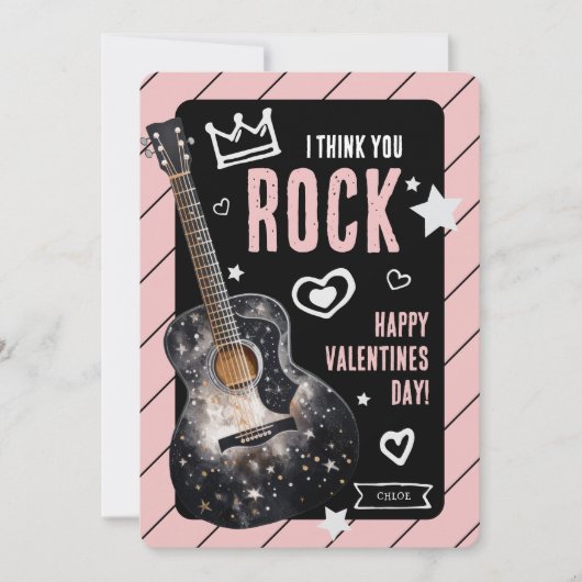 Ik denk dat je rockt Valentijnskaarten voor kinder Feestdagenkaart (Voorkant)