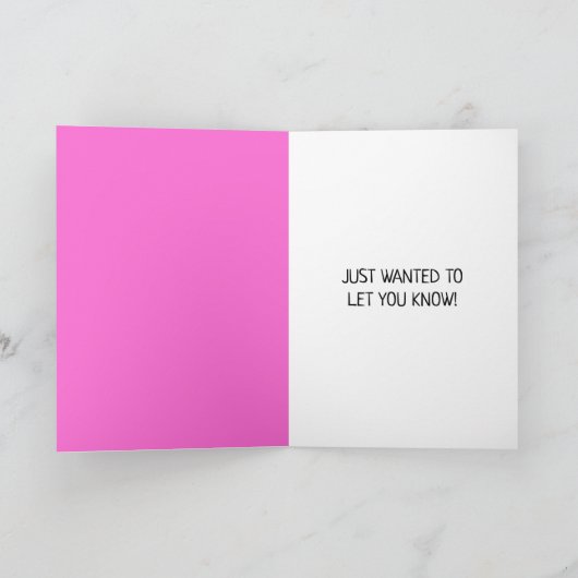 Ik denk dat je Schattige roze knipogen gezicht emo Kaart (Binnen)