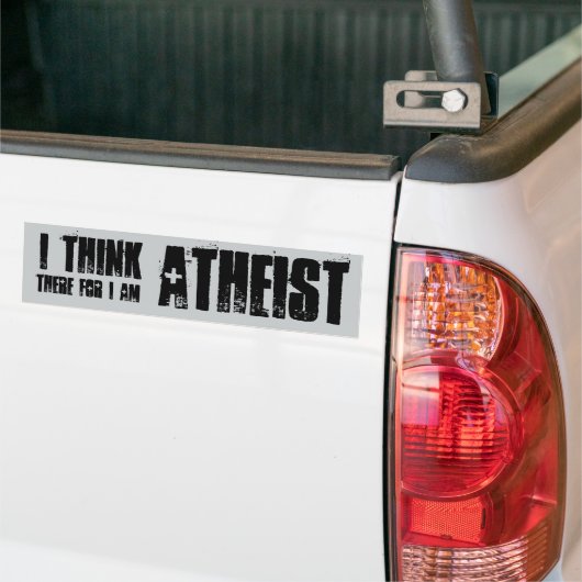 ik denk dus dat ik atheïst ben , bumpersticker (Op Truck)
