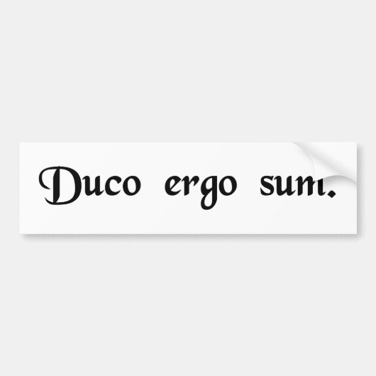Ik denk dus dat ik dat ben. bumpersticker (Voorkant)