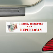 Ik denk dus dat ik Republikein ben Bumpersticker (Op auto)