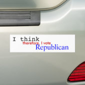 Ik denk dus dat ik stem, Republikein Bumpersticker (Op auto)