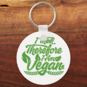 Ik denk dus dat ik Vegan ben Sleutelhanger (Voorkant)