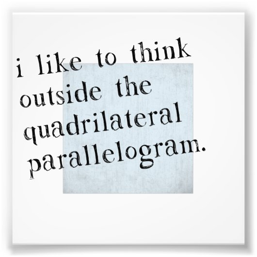 Ik denk graag buiten de doos foto afdruk (Voorkant)