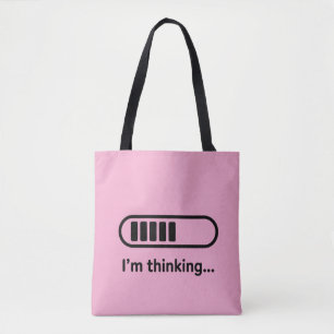 Ik denk na... Laadbalk Roze Minimalistisch Draagtas