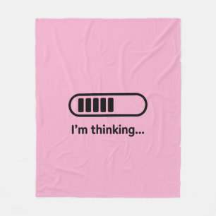 Ik denk na... Laadbalk Roze Minimalistisch Fleece Deken