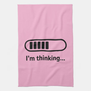 Ik denk na... Laadbalk Roze Minimalistisch Theedoek