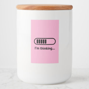 Ik denk na... Laadbalk Roze Minimalistisch Voedselcontainer Etiket