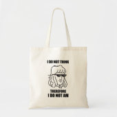 Ik denk niet dat filosofische grap Canvas tas (Voorkant)