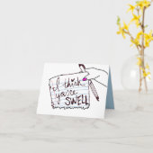 "ik denk u zwelt" Kaart bent (Gele Bloem)