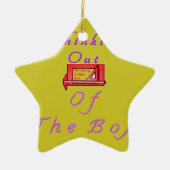 Ik denk uit de doos. keramisch ornament (Voorkant)