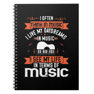 Ik denk vaak in muziek dat ik mijn dagdroom in muz notitieboek